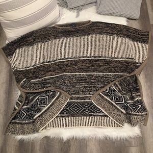 Gap Brown & White Patterned Super Soft Poncho